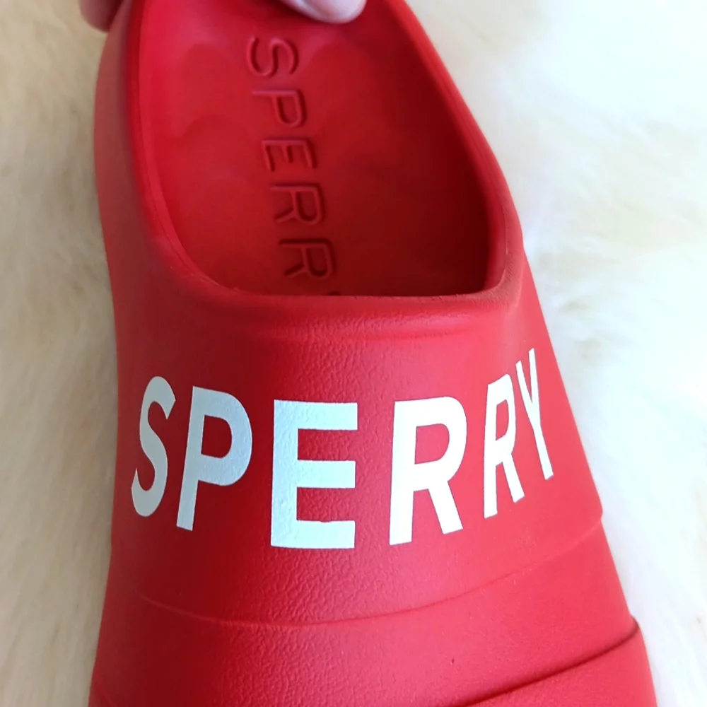 ❤️Sperry preppy patriotic July 4th red float slides with logo - Picture 8 of 10